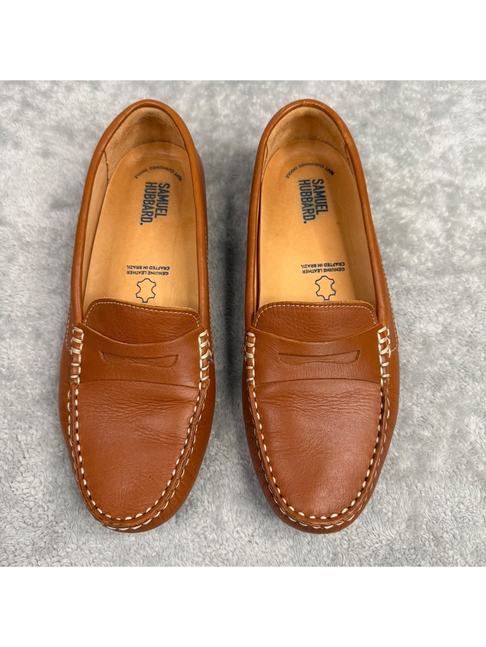 Samuel Hubbard Womens 7.5 M Brown Leather Penny Loafers Driver Moccasin 2621